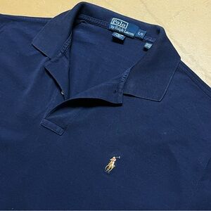 Vintage Polo by Ralph Lauren Men's Navy Polo Shirt Coloured Pony